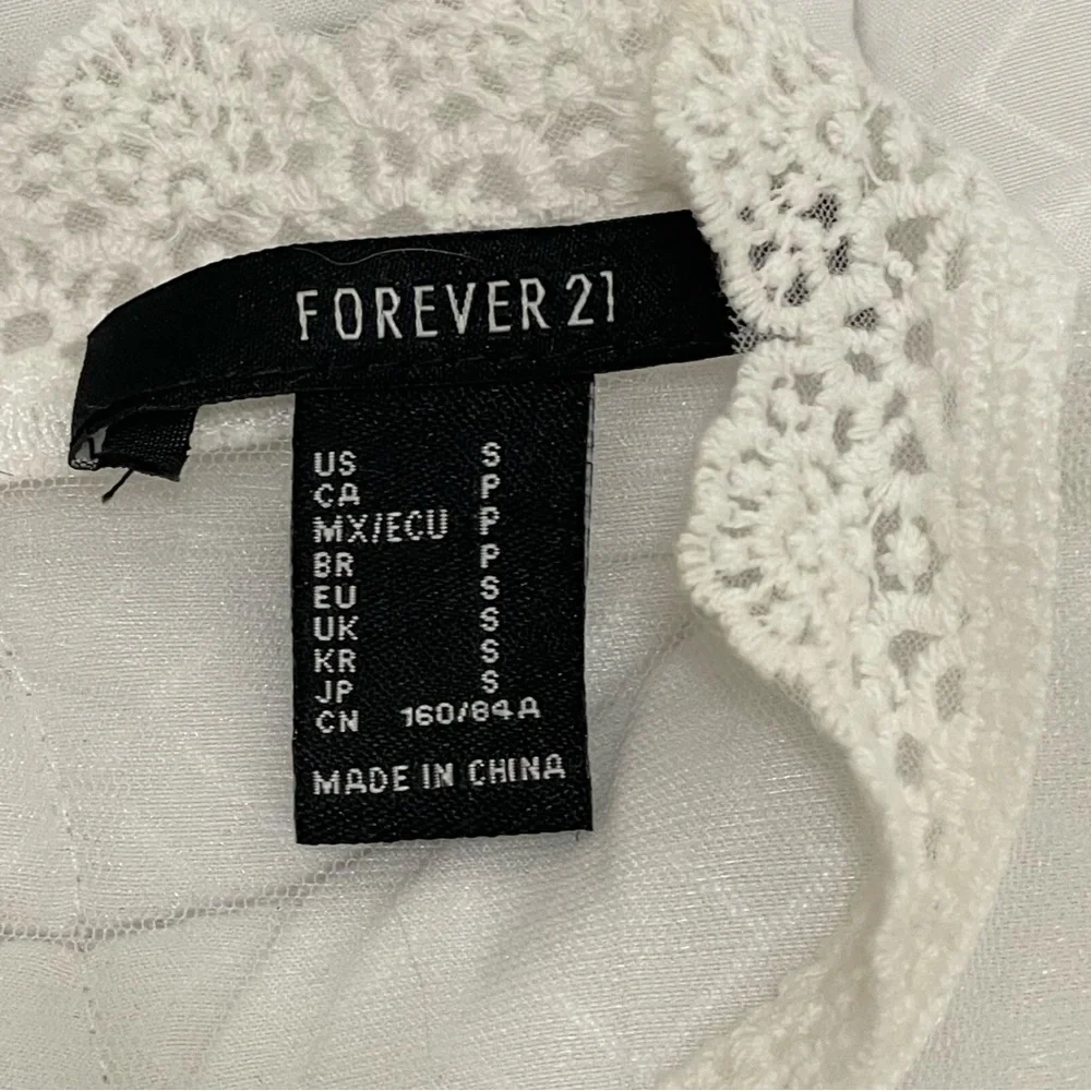 Forever 21 Embroidered Mesh Top Size S